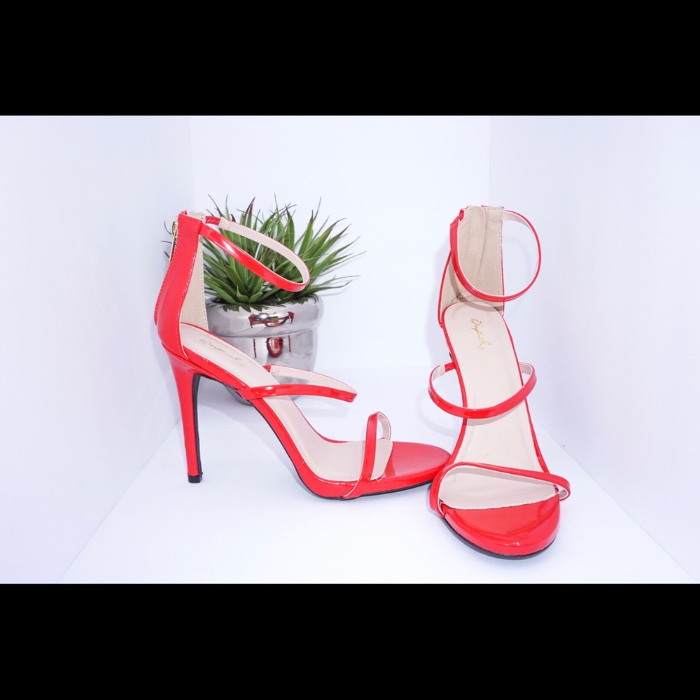 Strap red heels